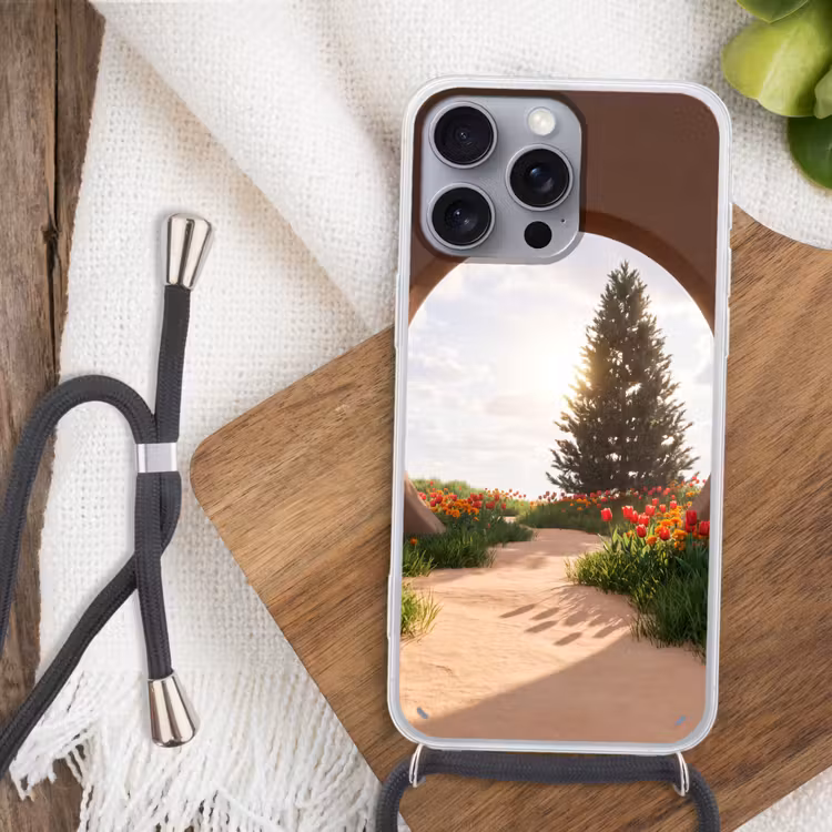 Telefoonhoesje met koord - Pad - Bloemen - Natuur — 3