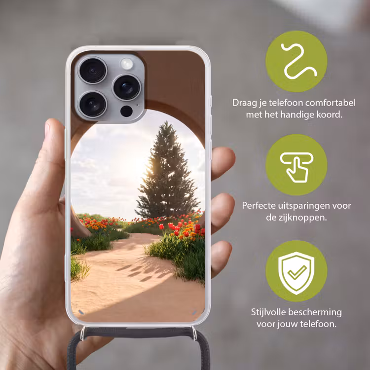 Telefoonhoesje met koord - Pad - Bloemen - Natuur — 4
