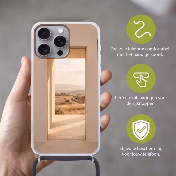 Telefoonhoesje met koord - Uitzicht - Natuur - Rust — 4