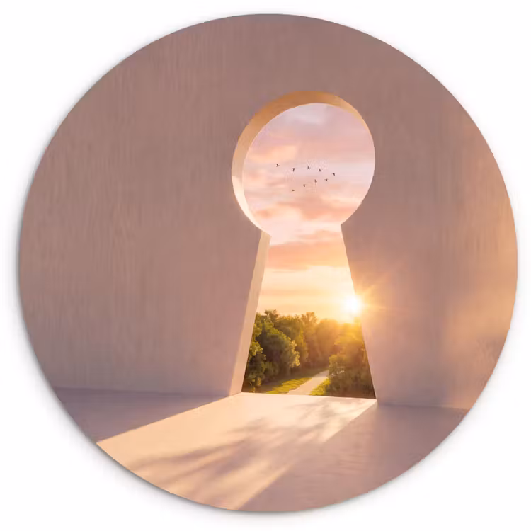 Muurcirkel glas - Sleutelgat - Natuur - Zon — 1