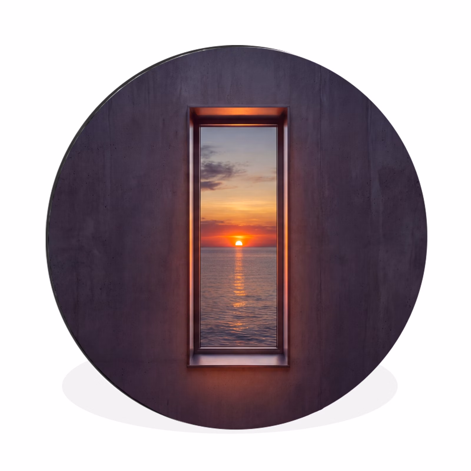 Muurcirkel aluminium - Zonsondergang - Zee - Natuur — 1