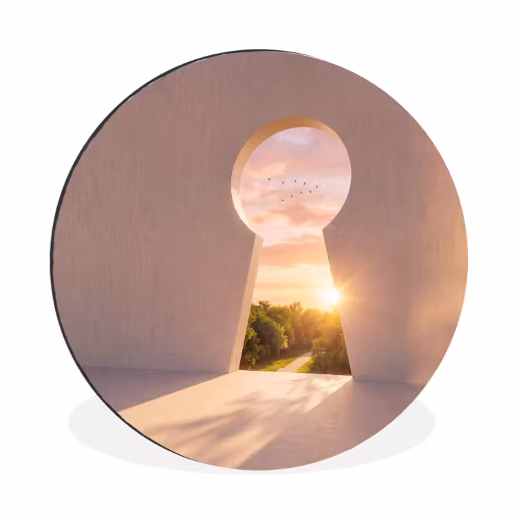 Muurcirkel aluminium - Sleutelgat - Natuur - Zon — 1
