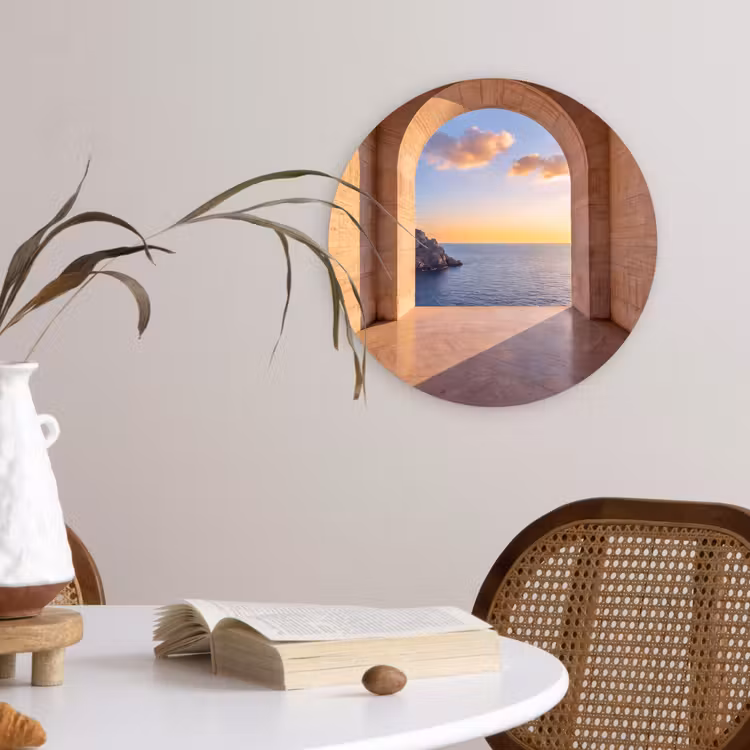 Muurcirkel glas - Zee - Landschap - Avond — 4
