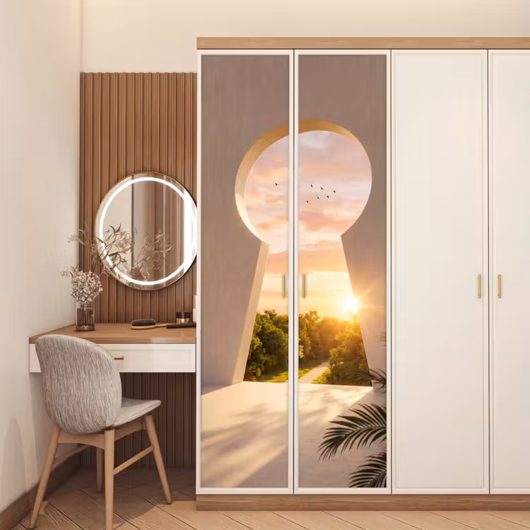Deursticker - Sleutelgat - Natuur - Zon — 5