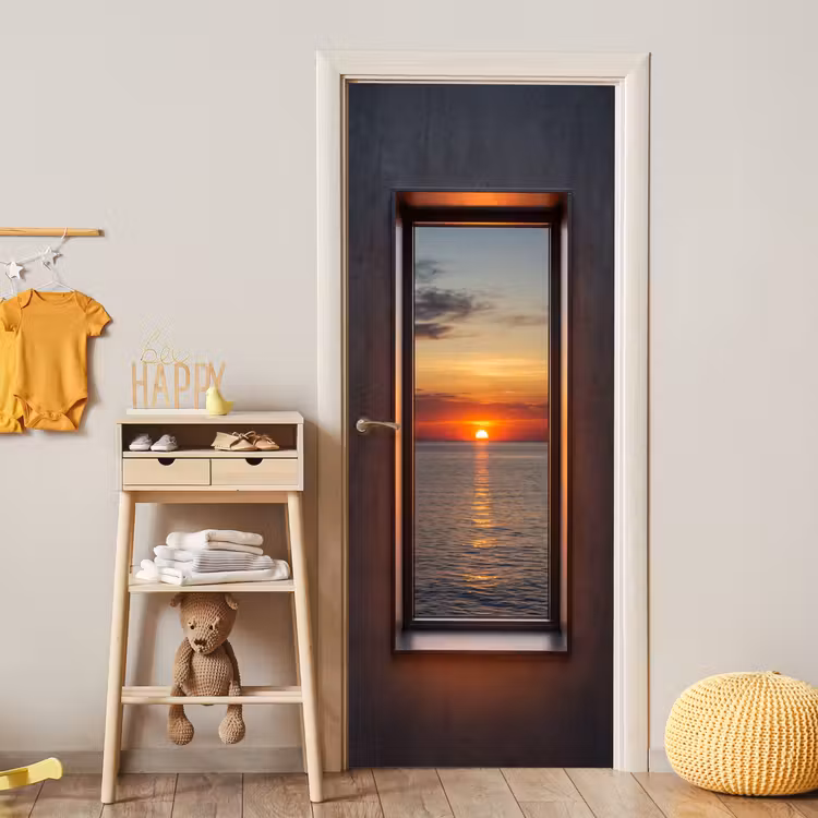 Deursticker - Zonsondergang - Zee - Natuur — 6