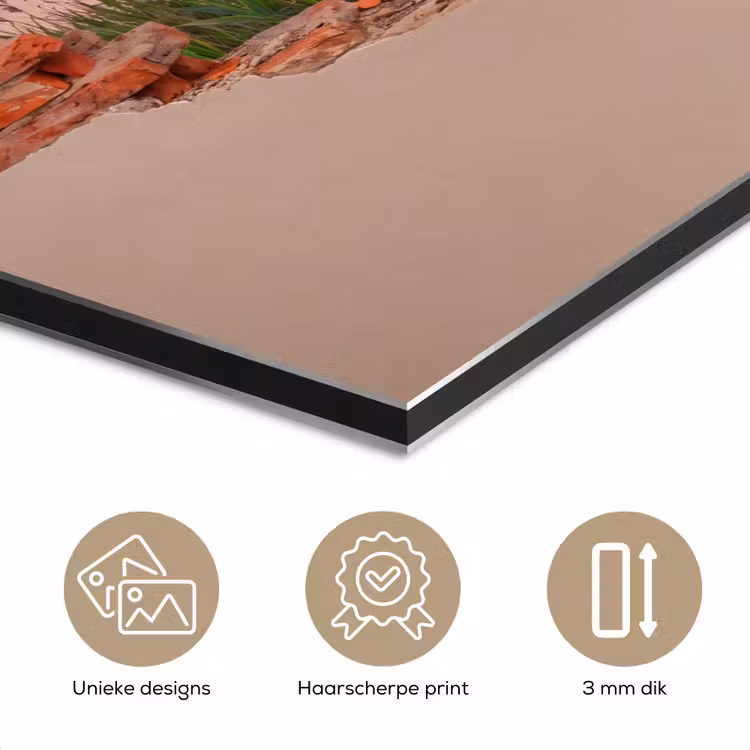 Aluminium schilderij - Muur - Landschap - Illusie — 7