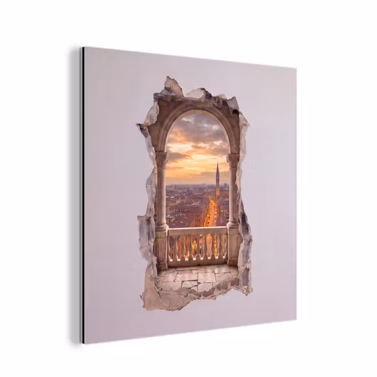 Aluminium schilderij - Stad - Zonsondergang - Architectuur — 1