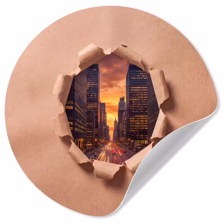 Behangcirkel - Stad - Zonsondergang - Papier — 1