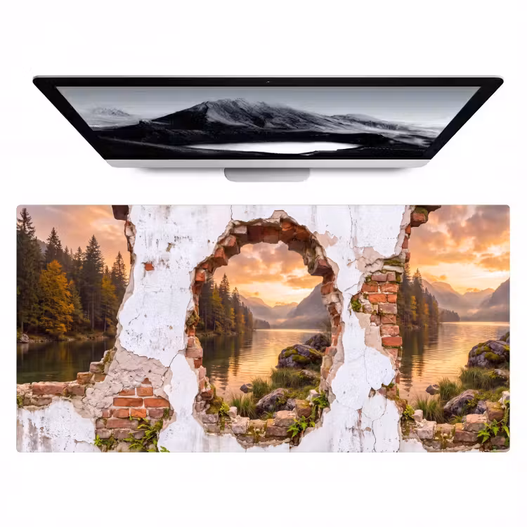 Bureau onderlegger - Muur - Landschap - Natuur — 1