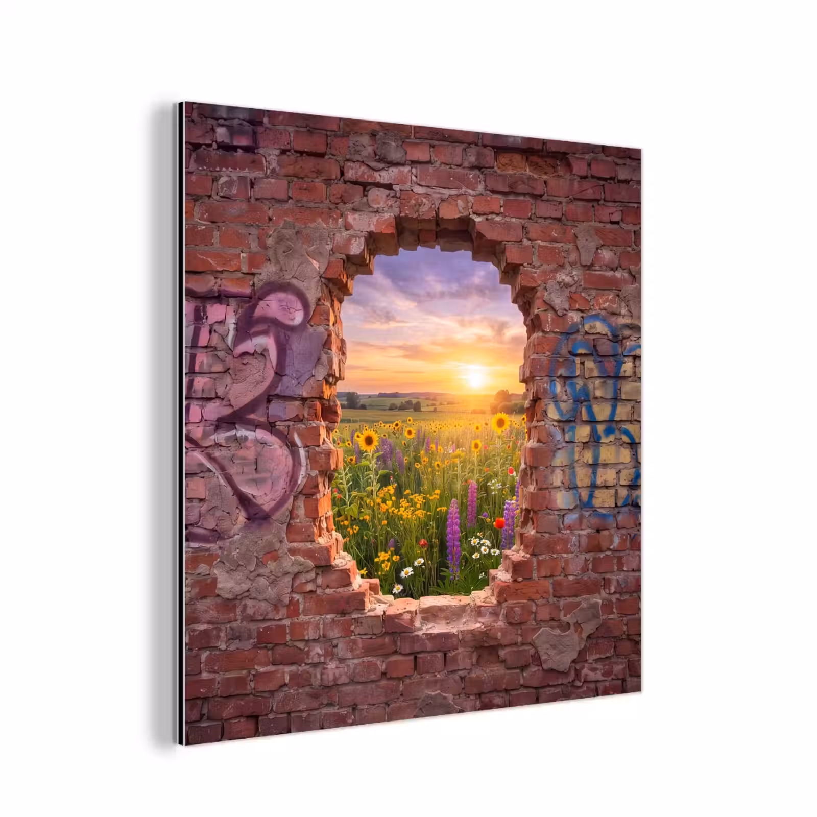 Aluminium schilderij - Bloemen - Veld - Natuur — 1