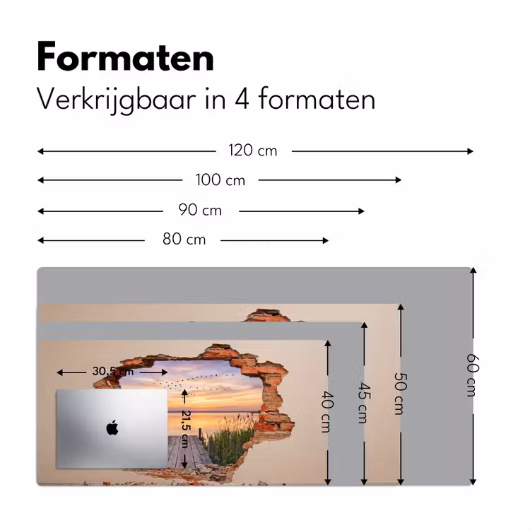 Bureau onderlegger - Muur - Landschap - Illusie — 8