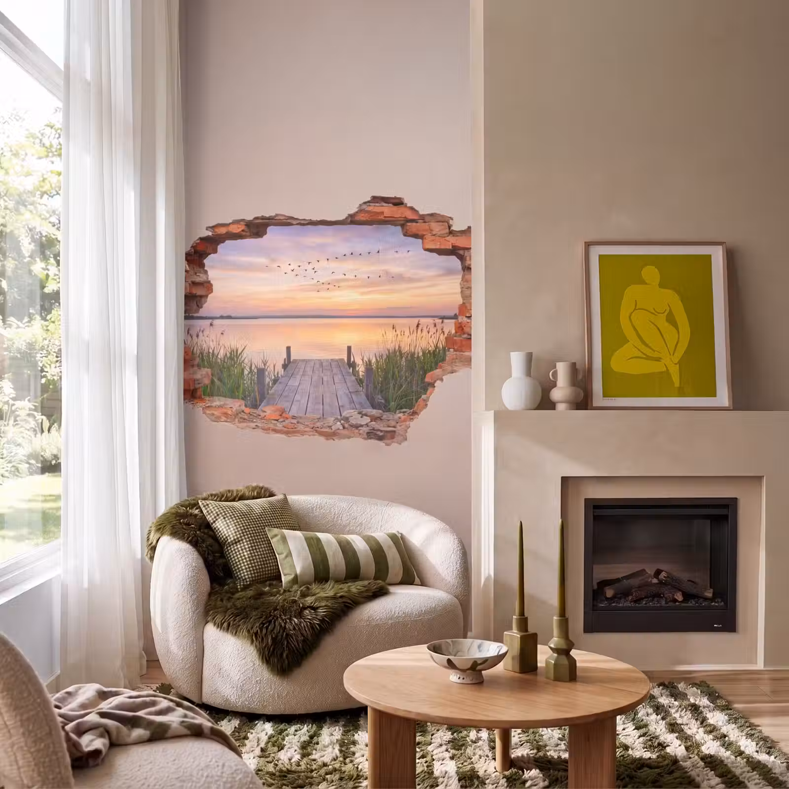 Behang - Muur - Landschap - Illusie — 1