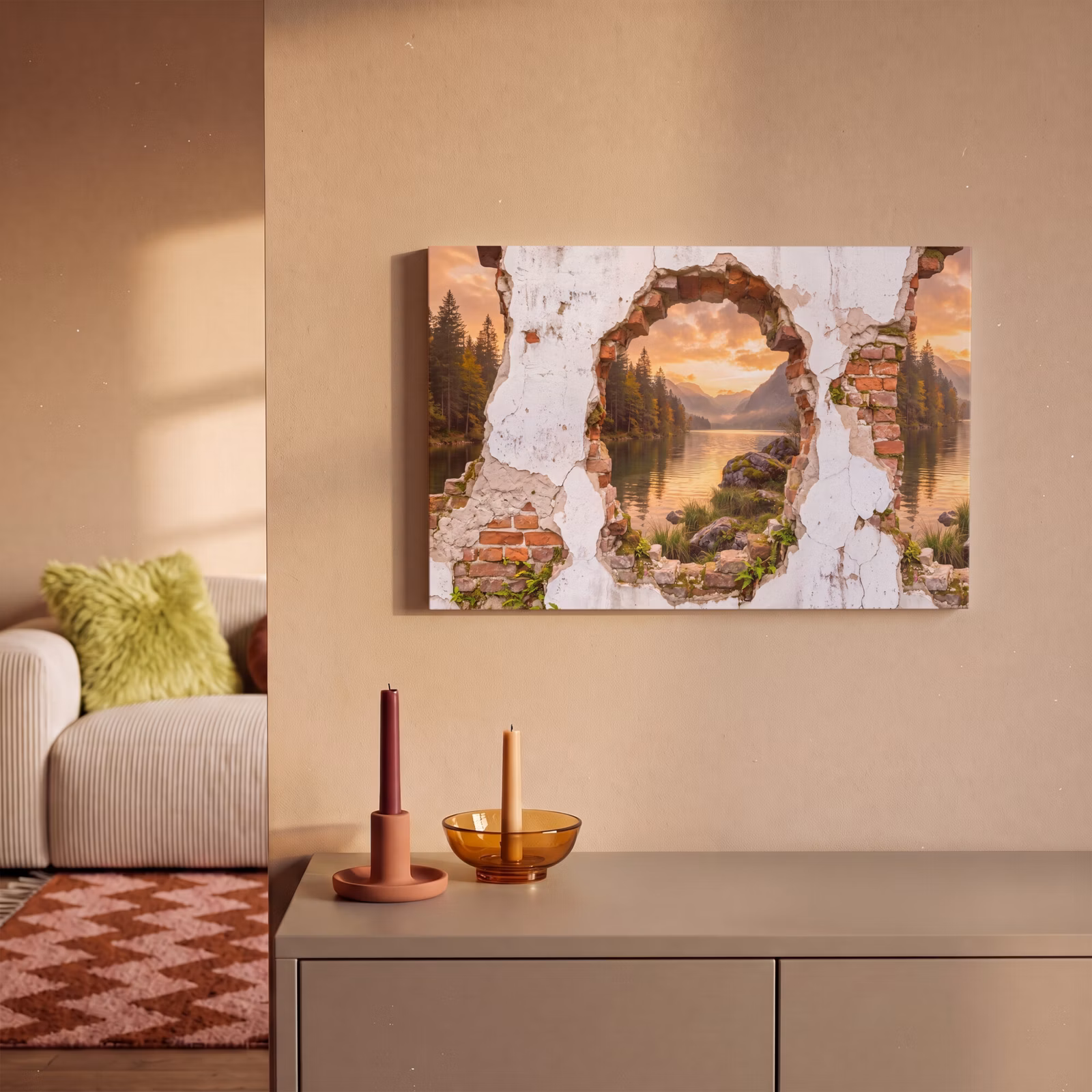 Canvas schilderij - Muur - Landschap - Natuur — 1