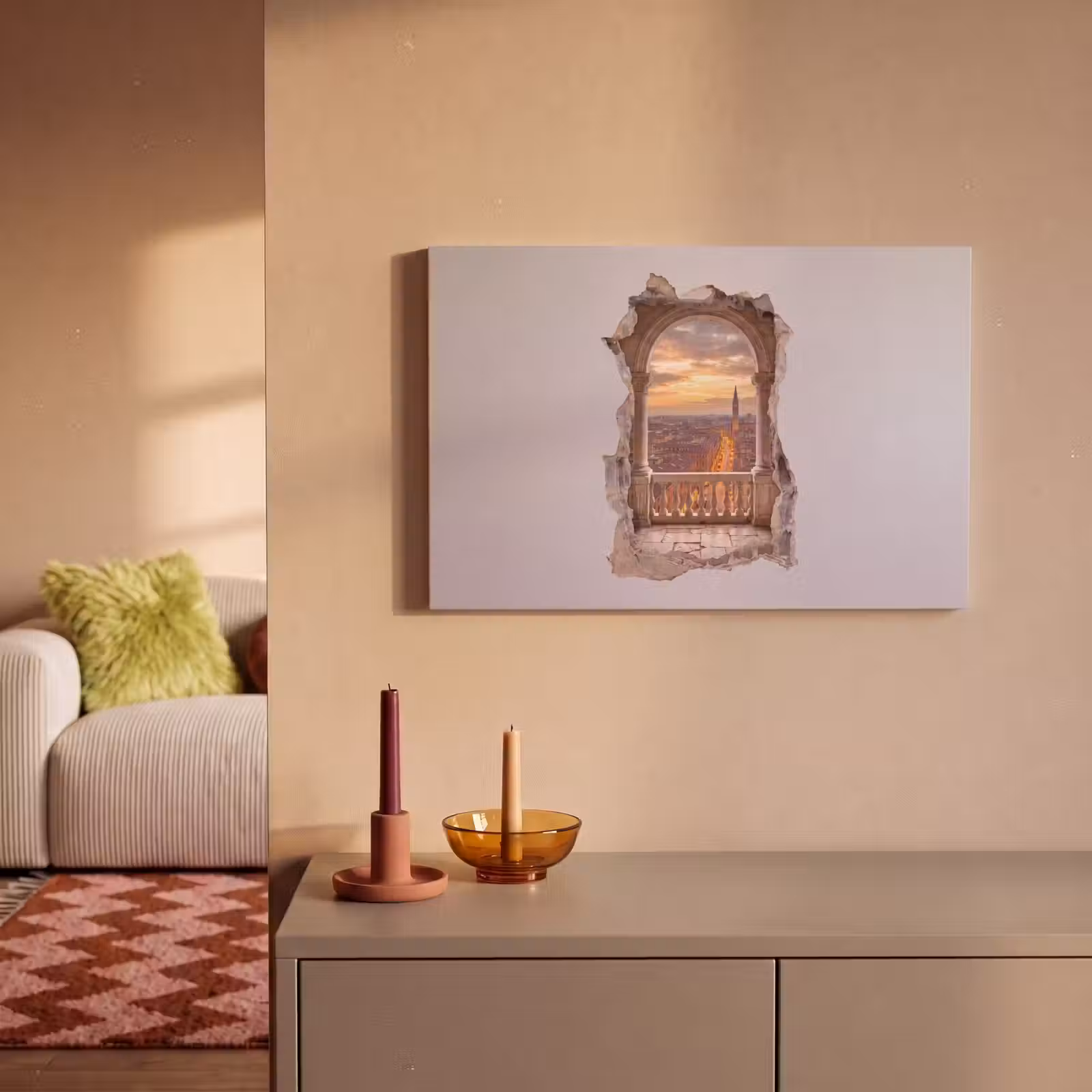 Canvas schilderij - Stad - Zonsondergang - Architectuur — 1