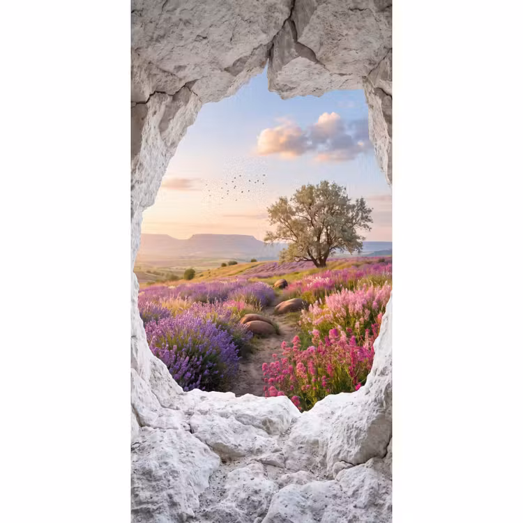 Behang - Bloemen - Pad - Natuur — 2