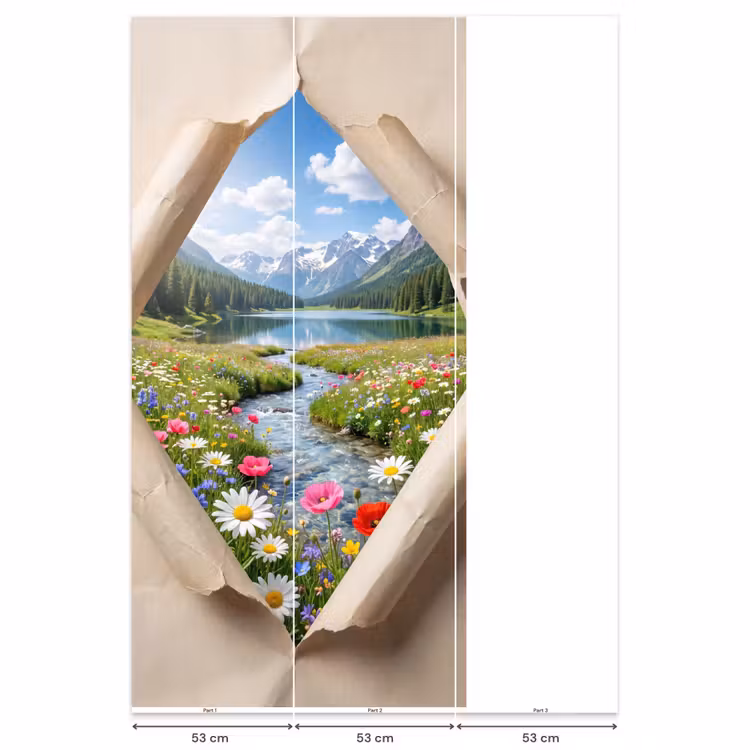 Behang - Bloemen - Rivier - Landschap — 6