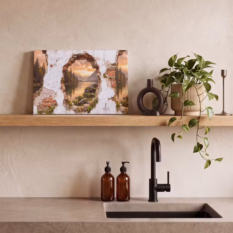 Canvas schilderij - Muur - Landschap - Natuur — 2
