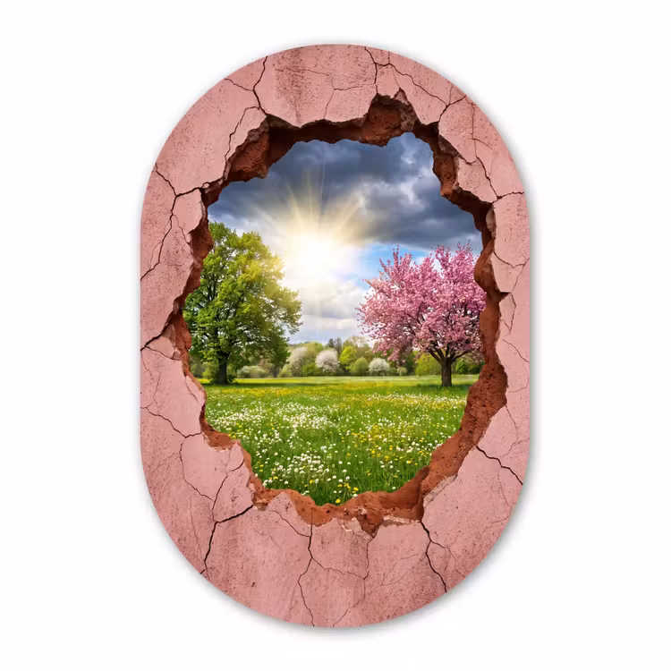 Muurovaal glas - Natuur - Lente - Zon — 1