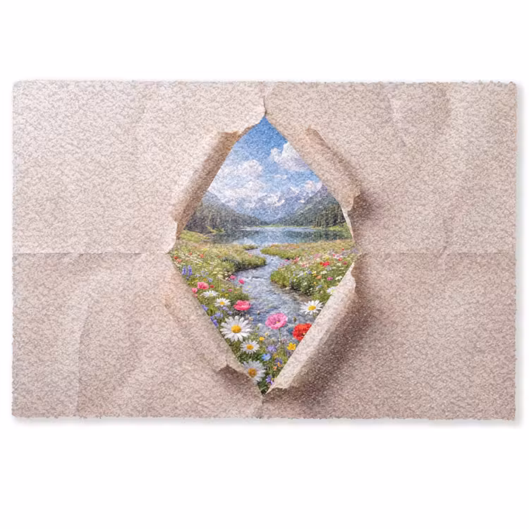 Deurmat - Bloemen - Rivier - Landschap — 1