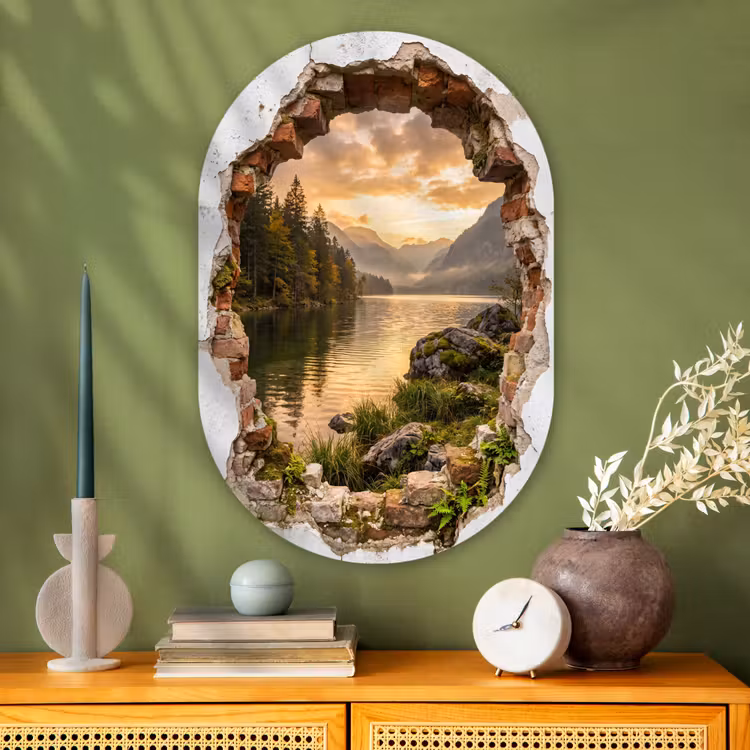 Muurovaal glas - Muur - Landschap - Natuur — 2