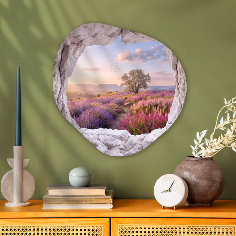 Organisch schilderij glas - Bloemen - Pad - Natuur — 2