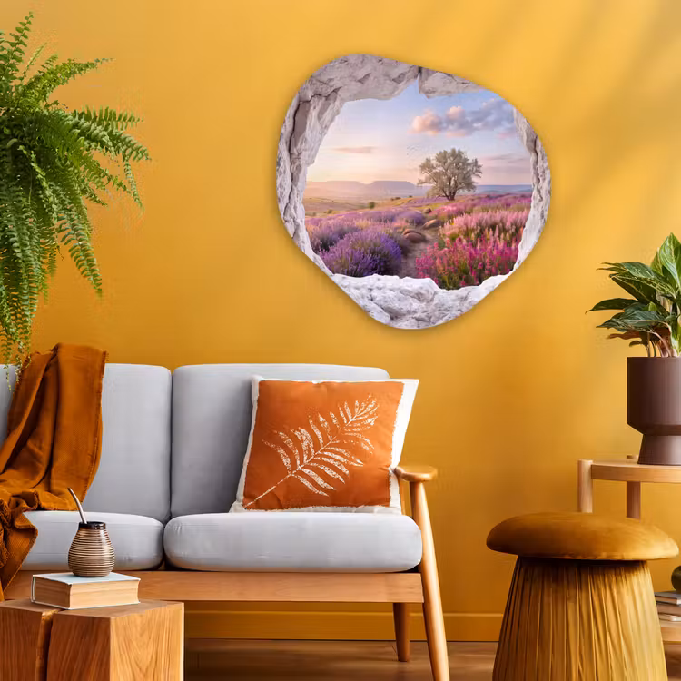 Organisch schilderij glas - Bloemen - Pad - Natuur — 3