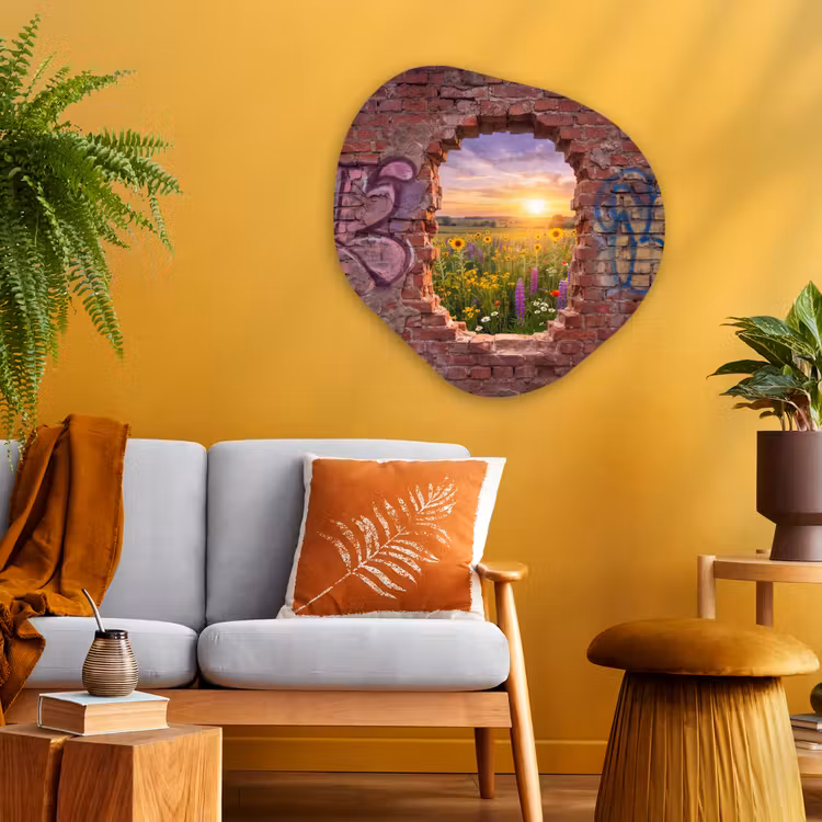 Organisch schilderij glas - Bloemen - Veld - Natuur — 3