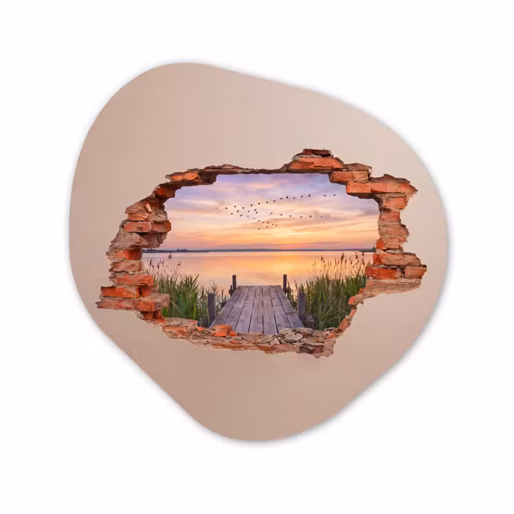 Organisch schilderij glas - Muur - Landschap - Illusie — 1