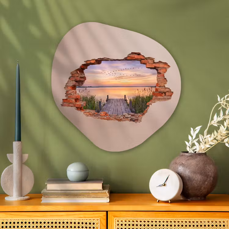 Organisch schilderij glas - Muur - Landschap - Illusie — 2