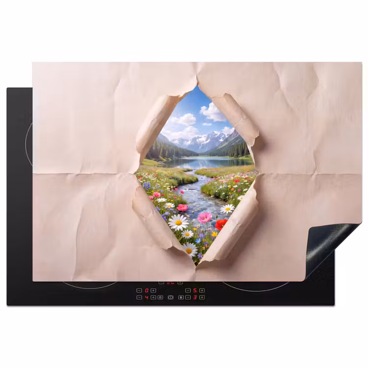 Inductiebeschermer - Bloemen - Rivier - Landschap β 1
