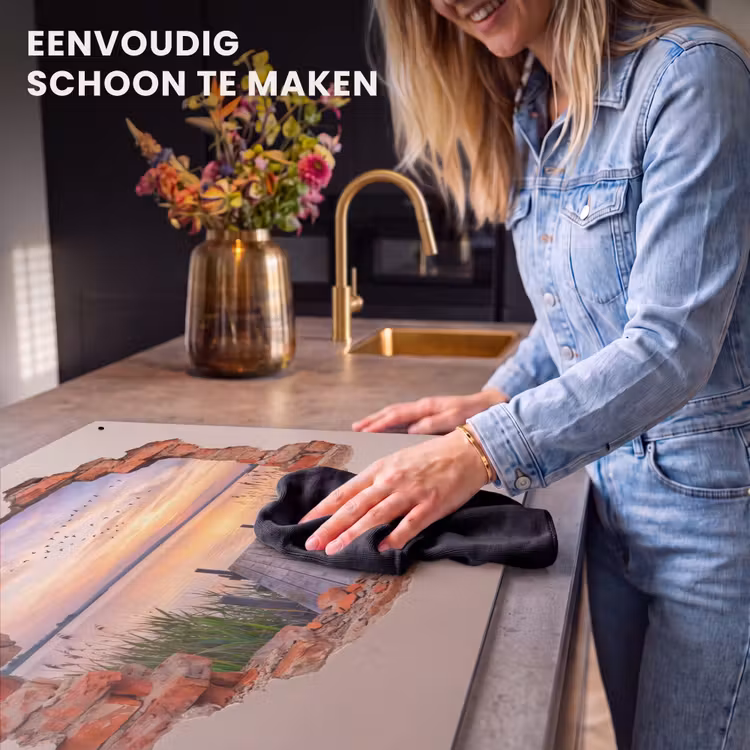 Inductiebeschermer & spatscherm (2in1) - Muur - Landschap - Illusie — 5