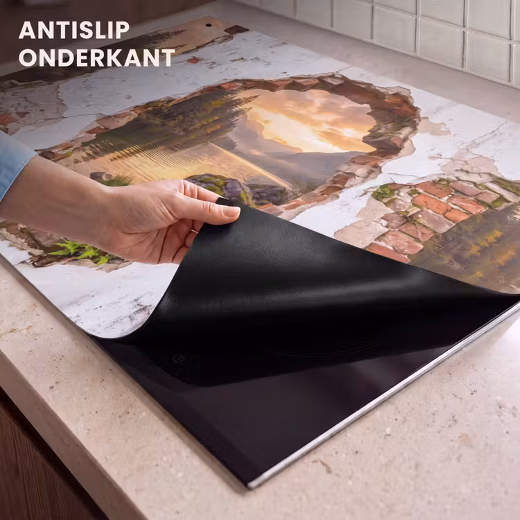 Inductiebeschermer & spatscherm (2in1) - Muur - Landschap - Natuur — 4