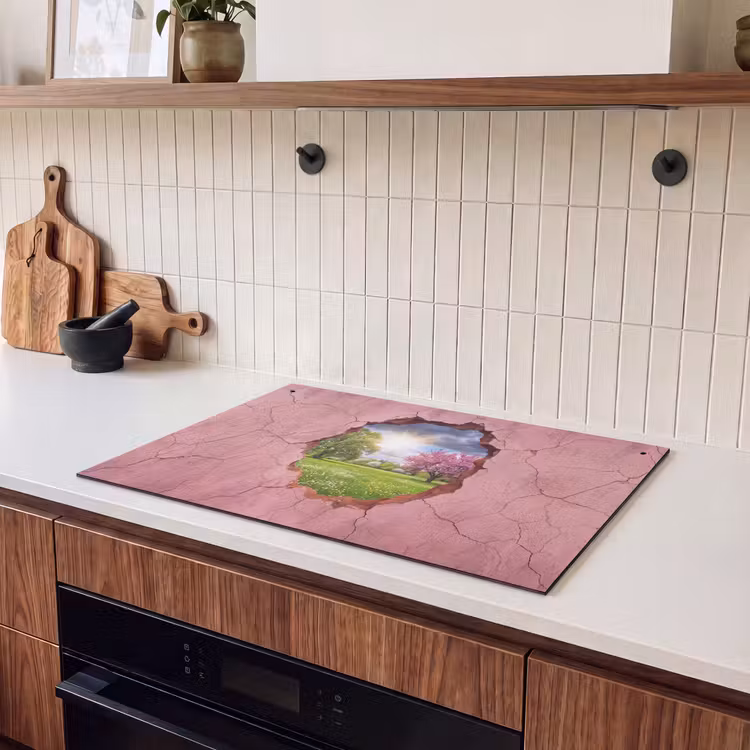 Inductiebeschermer & spatscherm (2in1) - Natuur - Lente - Zon — 3