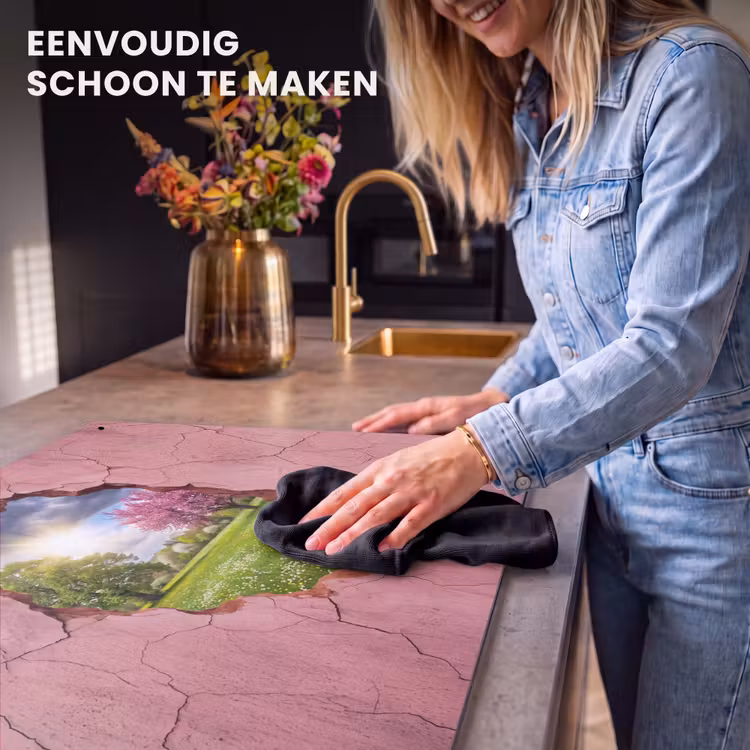 Inductiebeschermer & spatscherm (2in1) - Natuur - Lente - Zon — 5