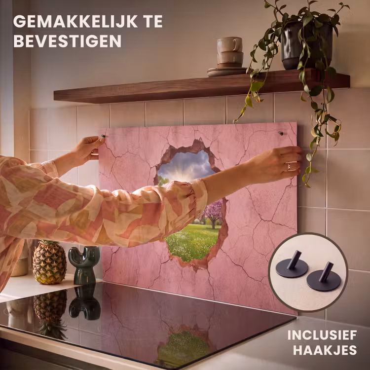 Inductiebeschermer & spatscherm (2in1) - Natuur - Lente - Zon — 7