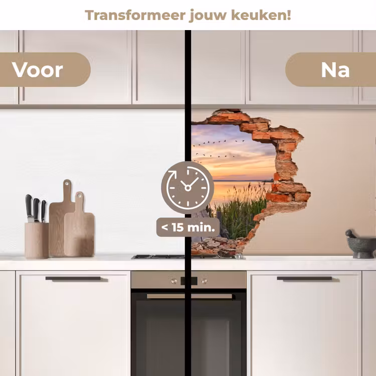 Keuken achterwand - Muur - Landschap - Illusie — 3
