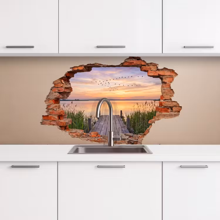 Keuken achterwand - Muur - Landschap - Illusie — 4