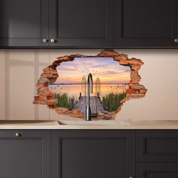 Keuken achterwand - Muur - Landschap - Illusie — 6