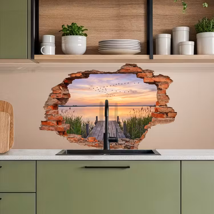 Keuken achterwand - Muur - Landschap - Illusie — 8