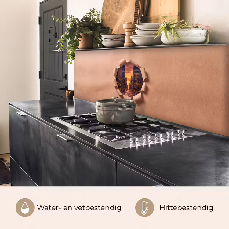 Keuken achterwand - Stad - Zonsondergang - Papier — 5