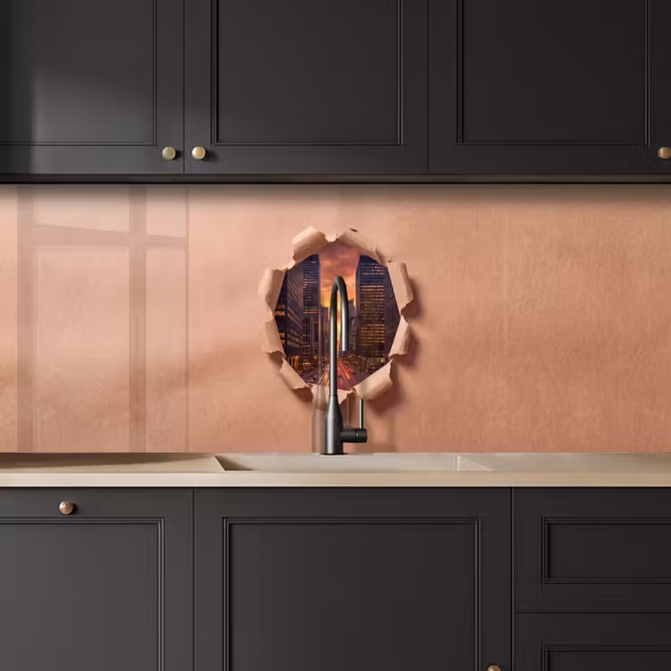 Keuken achterwand - Stad - Zonsondergang - Papier — 6