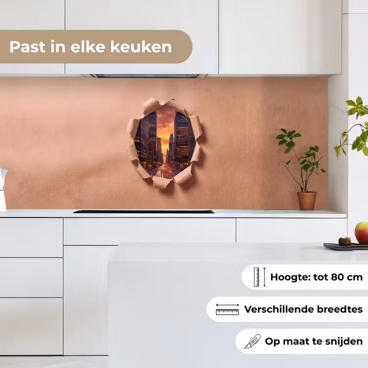 Keuken achterwand - Stad - Zonsondergang - Papier — 7