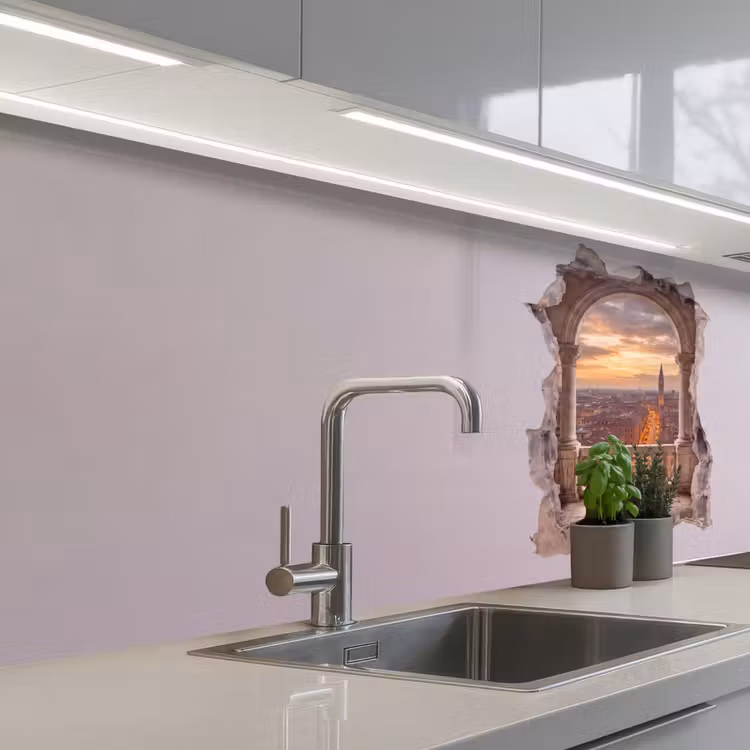Keuken achterwand - Stad - Zonsondergang - Architectuur — 2