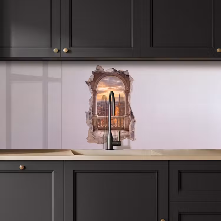 Keuken achterwand - Stad - Zonsondergang - Architectuur — 6