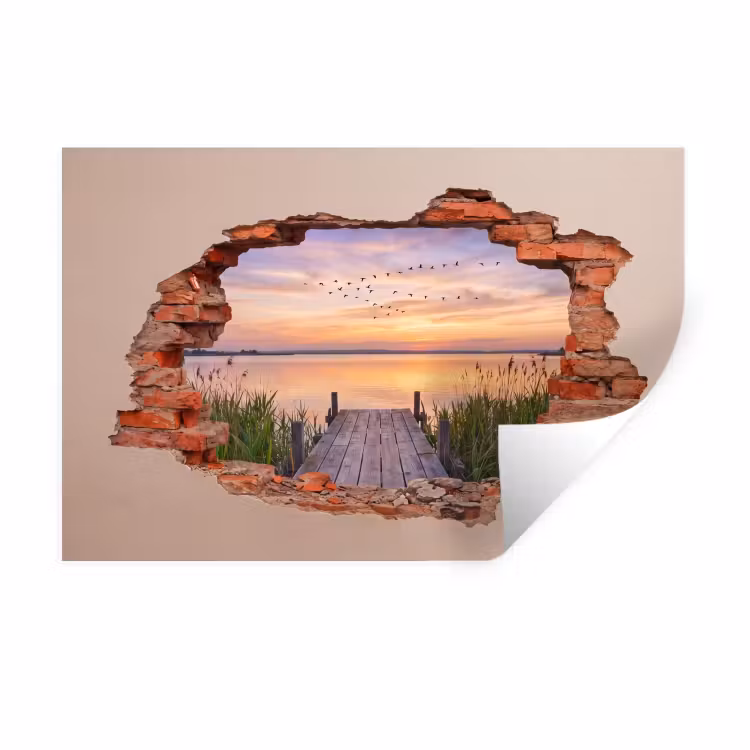 Muursticker - Muur - Landschap - Illusie — 1