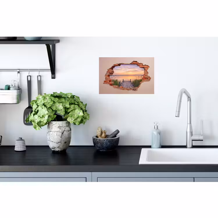 Muursticker - Muur - Landschap - Illusie — 2