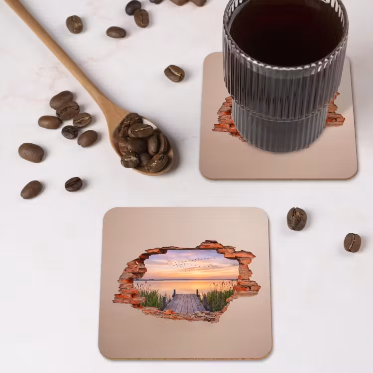 Onderzetter - Muur - Landschap - Illusie — 4