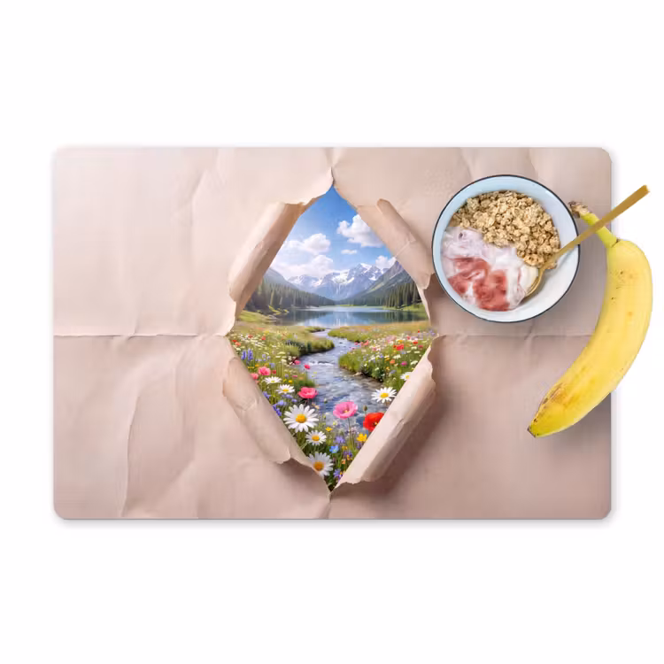 Placemat - 6 stuks - Bloemen - Rivier - Landschap — 1