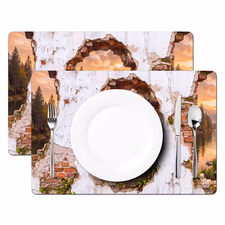 Placemat - 6 stuks - Muur - Landschap - Natuur — 2