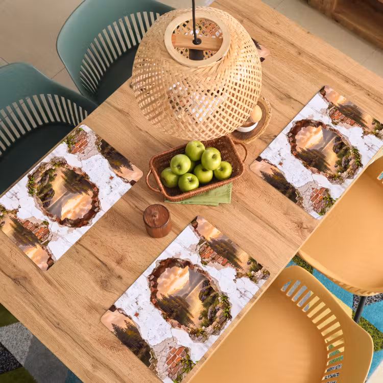 Placemat - 6 stuks - Muur - Landschap - Natuur — 4
